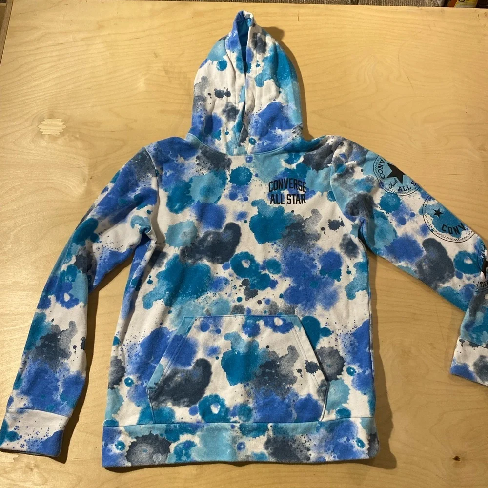 Converse Blue Camouflage Hoodie Sweatshirt XL (13-15 yrs) (ND)